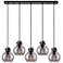 Milan 11.88" Wide 3 Light Matte Black Multi Pendant With Clear Shade