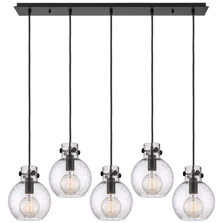 Image 1 Milan 11.88" Wide 3 Light Matte Black Multi Pendant With Light Smoke S