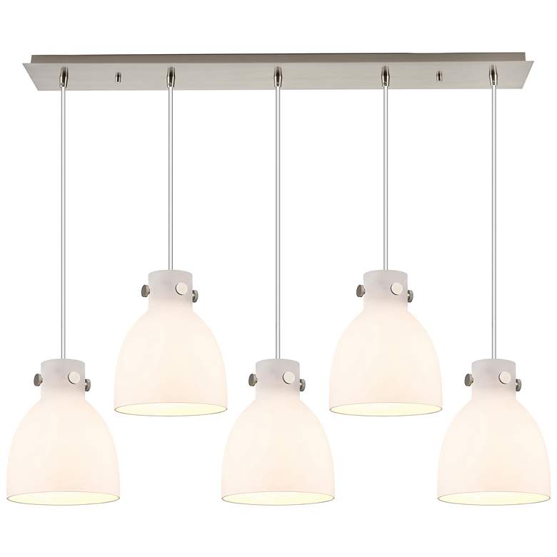 Image 1 Milan 15" Wide 6 Light Brushed Satin Nickel Multi Pendant With Clear S