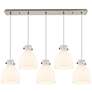 Milan 15" Wide 6 Light Brushed Satin Nickel Multi Pendant With Clear S