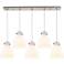 Milan 15" Wide 6 Light Brushed Satin Nickel Multi Pendant With Clear S