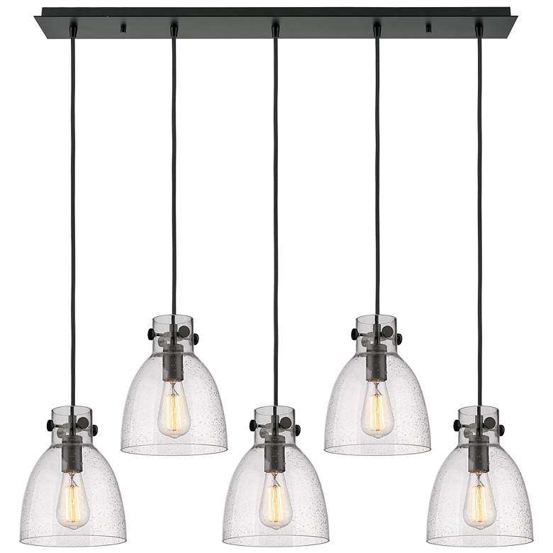 Image 1 Milan 15" Wide 6 Light Polished Nickel Multi Pendant With Clear Shade