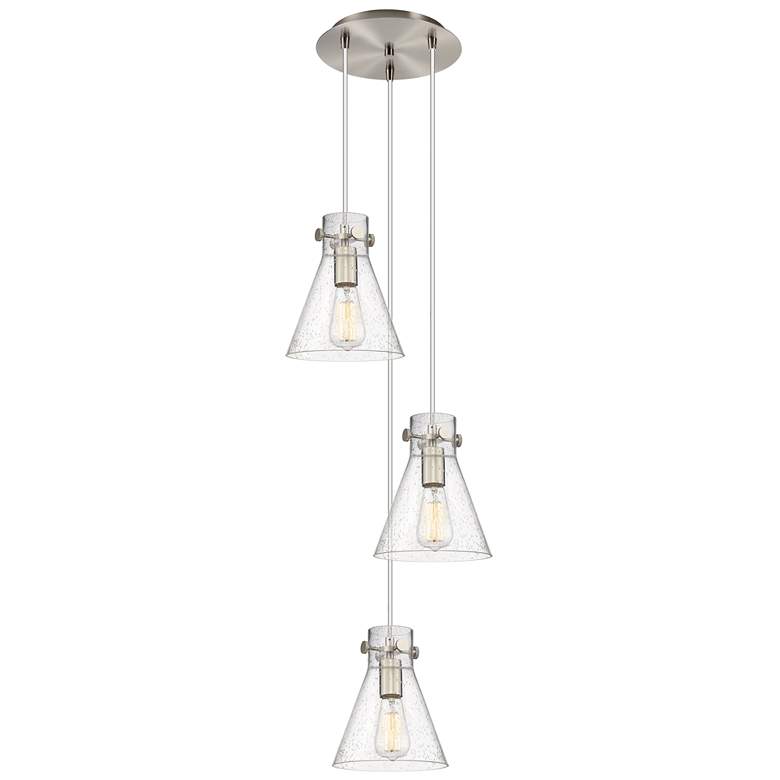 Image 1 Milan 15"W 6 Light Brushed Satin Nickel Multi Pendant w/ Light Smoke S