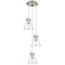 Milan 15"W 6 Light Brushed Satin Nickel Multi Pendant w/ Light Smoke S