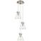 Milan 15"W 6 Light Brushed Satin Nickel Multi Pendant w/ Light Smoke S