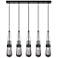 Milan 18.5" Wide 9 Light Brushed Brass Multi Pendant With Clear Shade