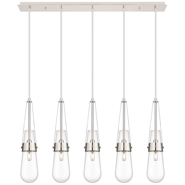Image 1 Milan 18.5" Wide 9 Light Brushed Brass Multi Pendant With Light Smoke