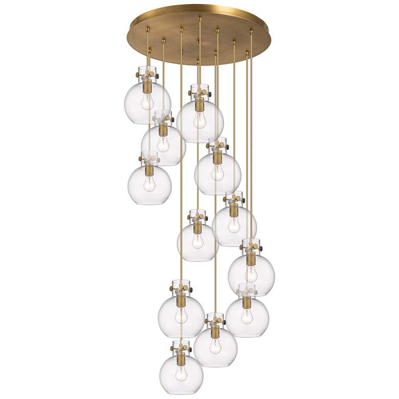 Image 1 Milan 18.5" Wide 9 Light Matte Black Multi Pendant With Clear Shade