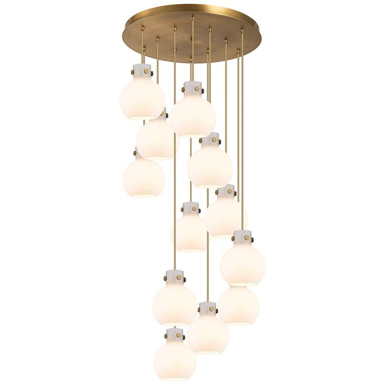 Image 1 Milan 18.5" Wide 9 Light Polished Nickel Multi Pendant w/ Light Smoke
