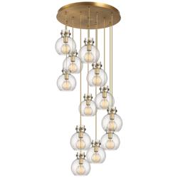 Milan 18.5" Wide 9 Light Polished Nickel Multi Pendant With Clear Shad