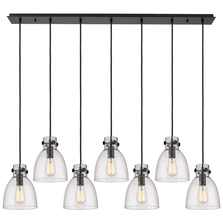 Image 1 Milan 23.63" Wide 12 Light Matte Black Multi Pendant With Light Smoke