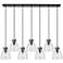 Milan 23.63" Wide 12 Light Matte Black Multi Pendant With Light Smoke