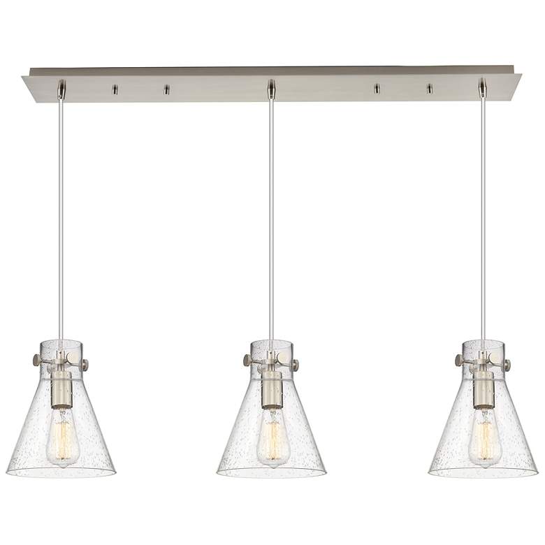 Image 1 Milan 23.63"W 12 Light Polished Nickel Multi Pendant w/ Light Smoke Sh