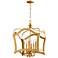 Milan 25" Wide Gold Leaf 6-Light Iron Pendant