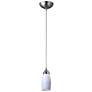 Milan 3" Wide 1-Light Pendant - Satin Nickel with Simple White Glass