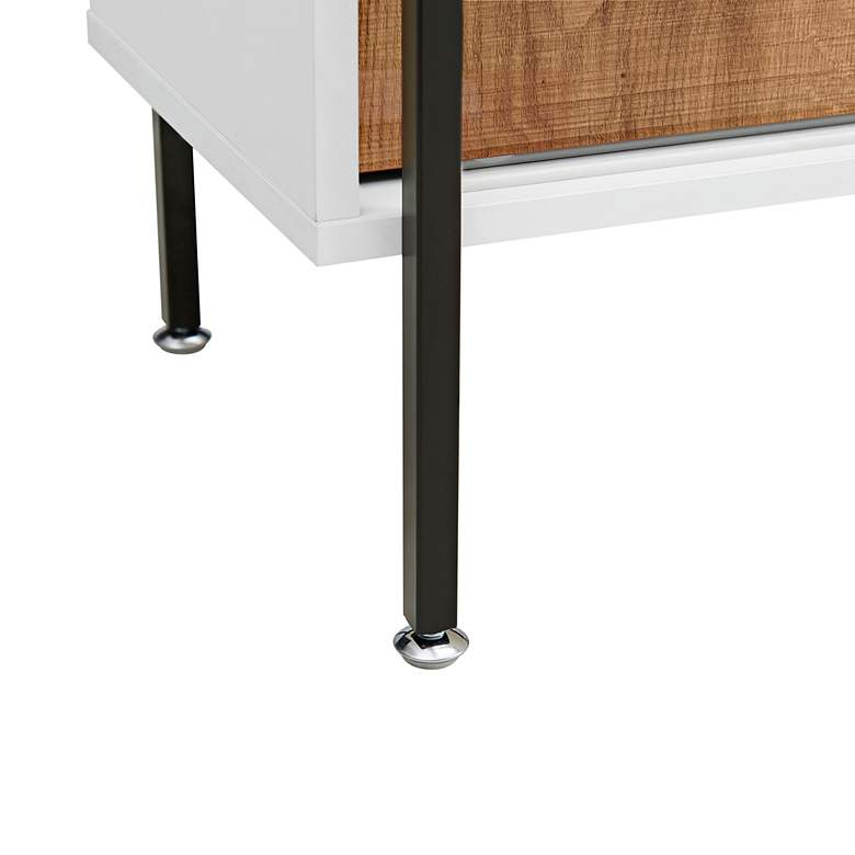 Image 5 Milan 31 1/2" Wide White and Distressed Oak 3-Shelf Bookcase more views