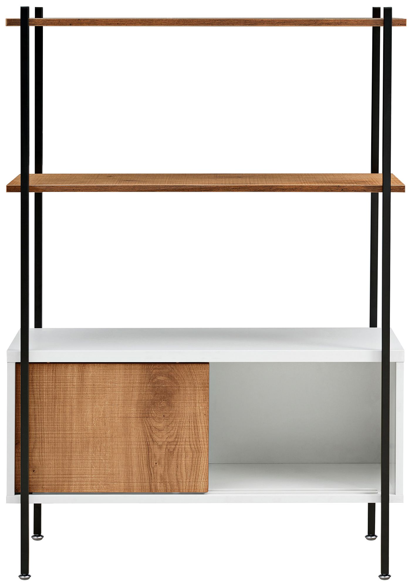 Milan 31 1/2" Wide White and Distressed Oak 3-Shelf Bookcase