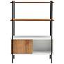 Milan 31 1/2" Wide White and Distressed Oak 3-Shelf Bookcase