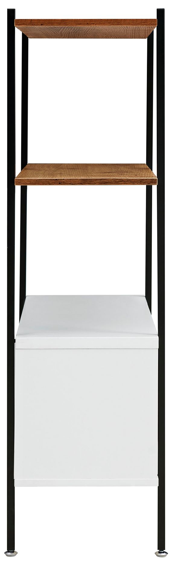 Milan 31 1/2" Wide White and Distressed Oak 3-Shelf Bookcase