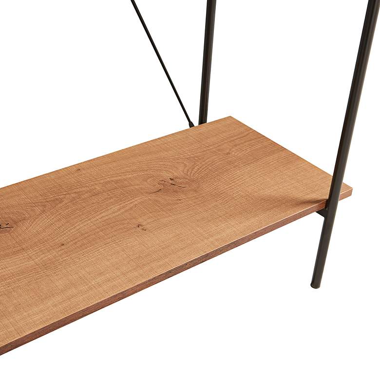 Image 4 Milan 31 1/4" Wide White and Oak 3-Shelf Console Table more views