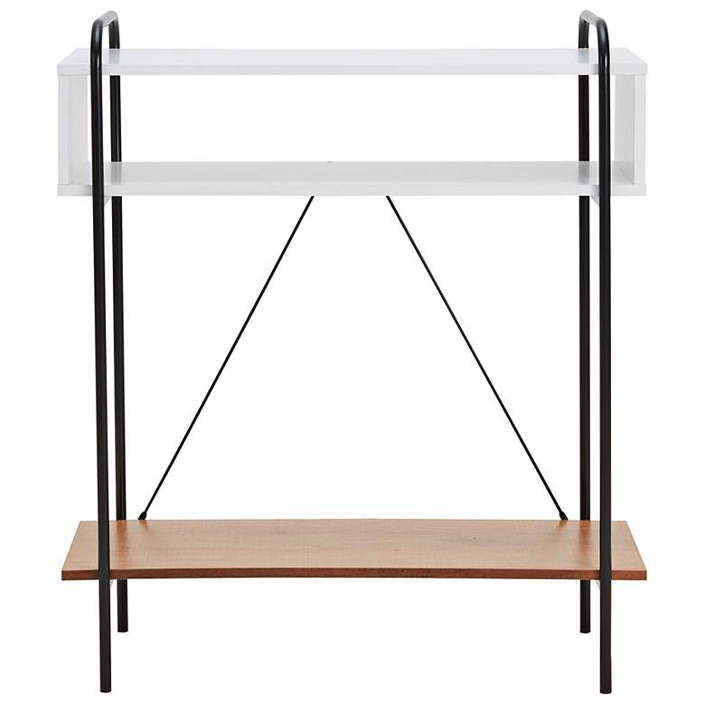 Image 6 Milan 31 1/4" Wide White and Oak 3-Shelf Console Table more views