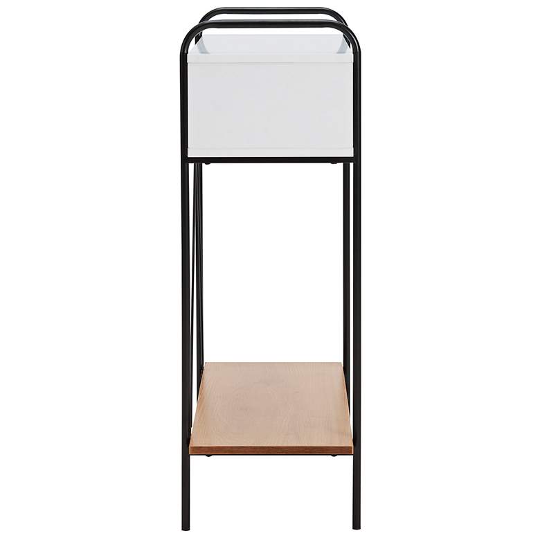 Image 7 Milan 31 1/4" Wide White and Oak 3-Shelf Console Table more views