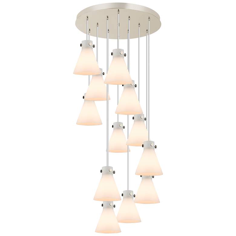 Image 1 Milan 36.13" Wide 3 Light Polished Nickel Linear Pendant With Clear Sh