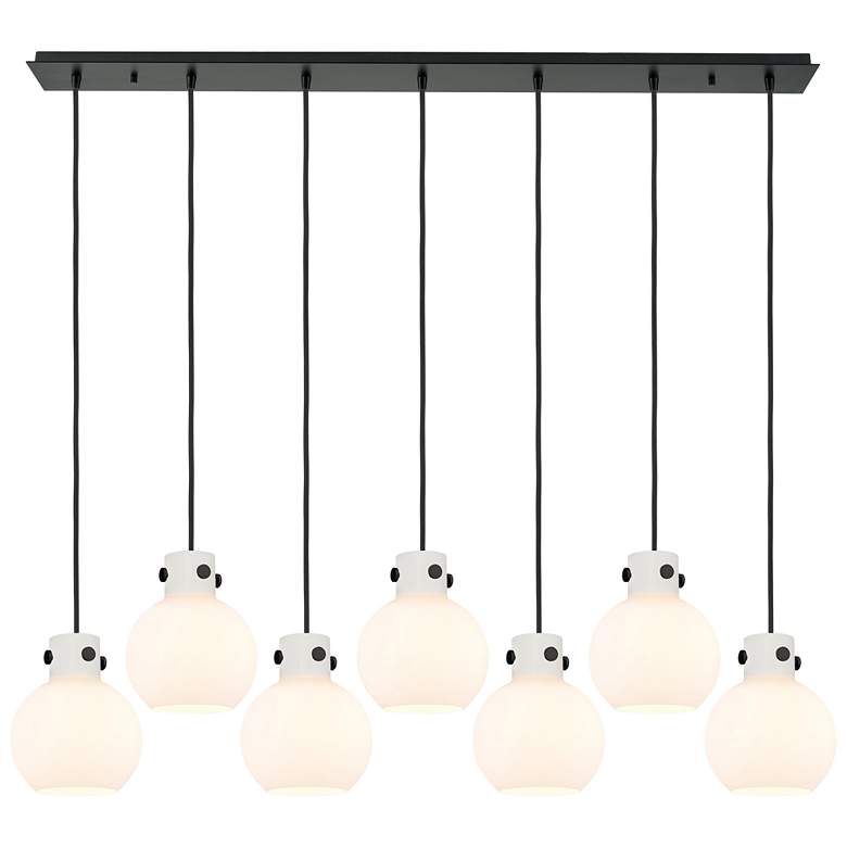 Image 1 Milan 36.13 inch Wide 5 Light Brushed Brass Linear Pendant With Clear Shad