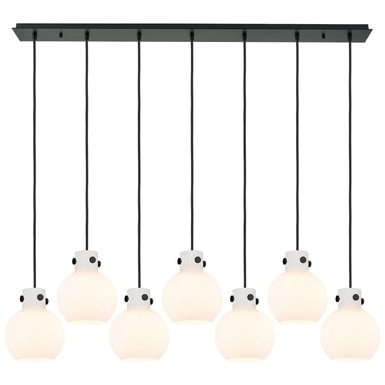 Image 1 Milan 36.13" Wide 5 Light Brushed Brass Linear Pendant With Clear Shad