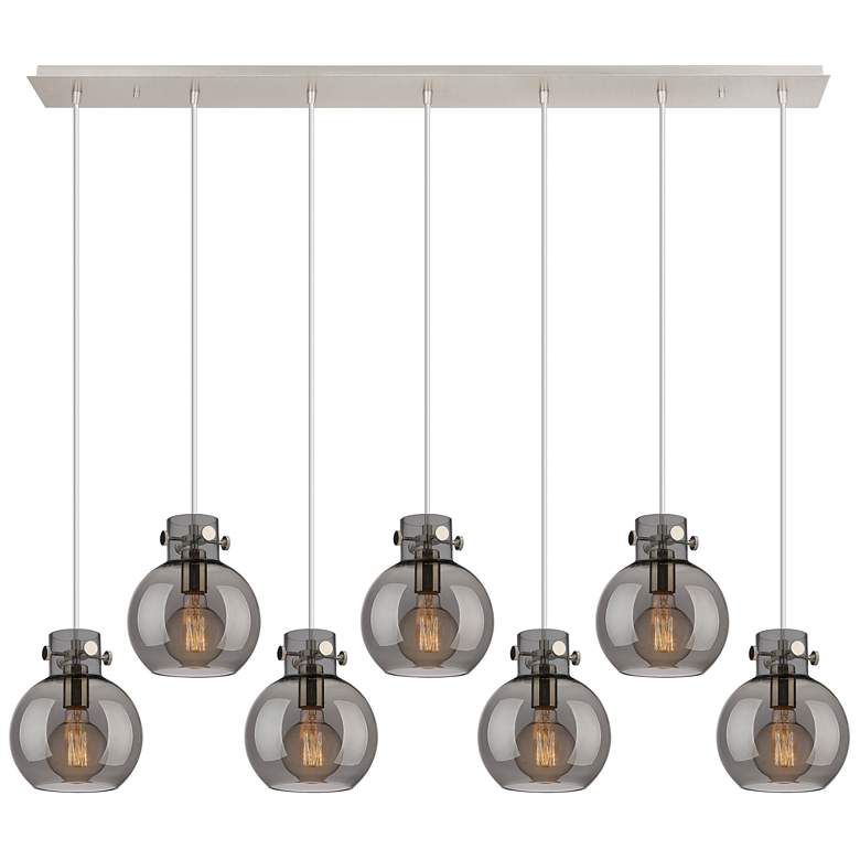 Image 1 Milan 36.13" Wide 5 Light Matte Black Linear Pendant With Clear Shade