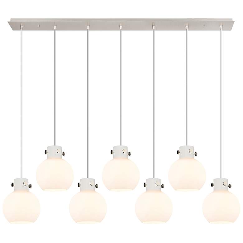 Image 1 Milan 36.13" Wide 5 Light Polished Nickel Linear Pendant With Clear Sh