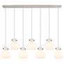Milan 36.13" Wide 5 Light Polished Nickel Linear Pendant With Clear Sh