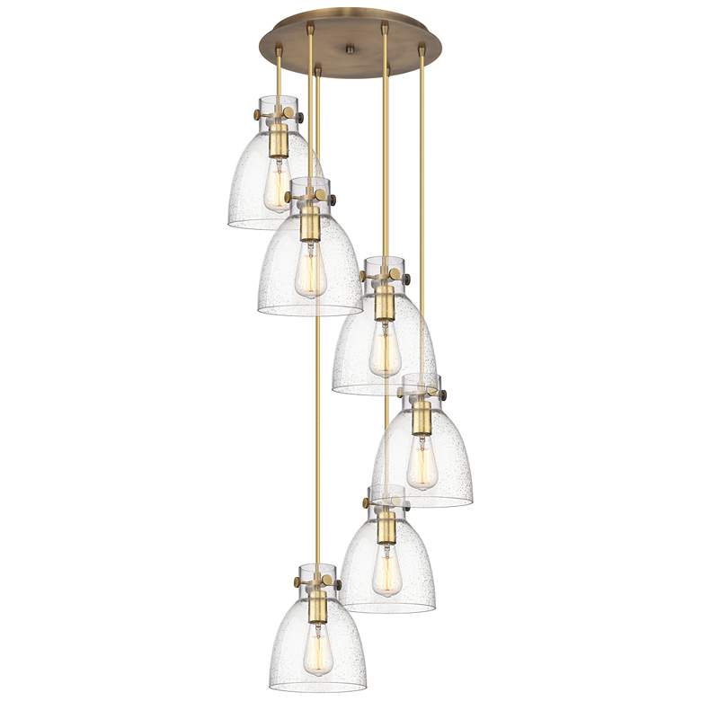 Image 1 Milan 36.13"W 3 Light Polished Nickel Linear Pendant w/ Light Smoke Sh