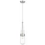 Milan 4.38" Wide Cord Hung Satin Nickel Pendant With Clear Shade