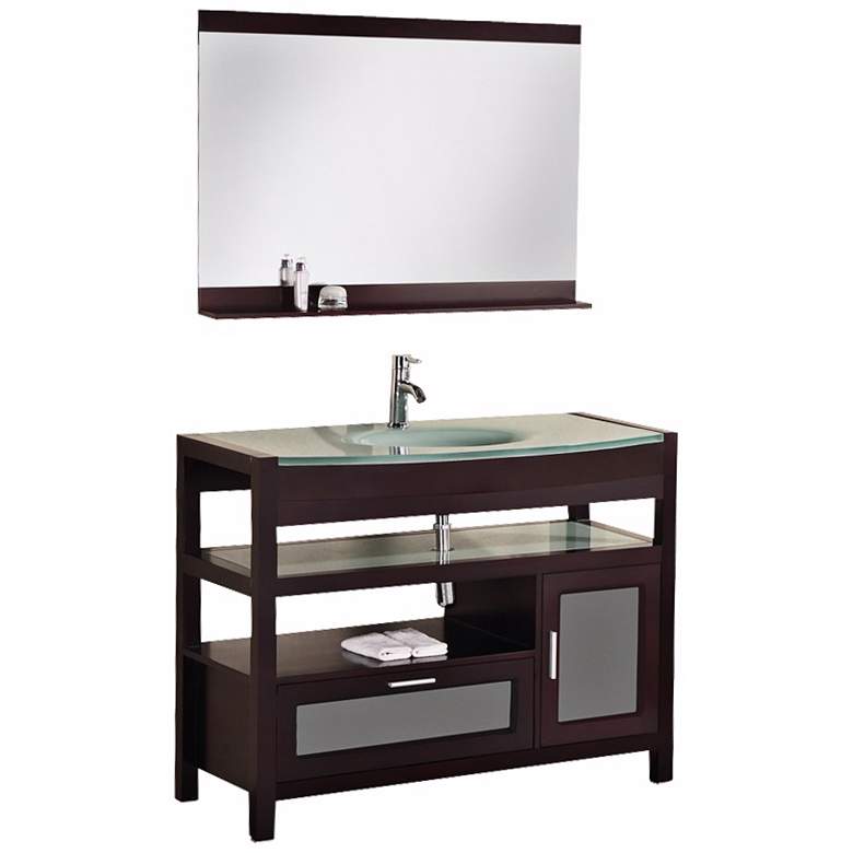 Image 1 Milan 43 inch Mahogony Single Sink Vanity Set