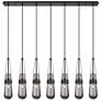 Milan 48.13" Wide 7 Light Matte Black Linear Pendant With Clear Shade