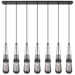 Milan 48.13" Wide 7 Light Matte Black Linear Pendant With Clear Shade