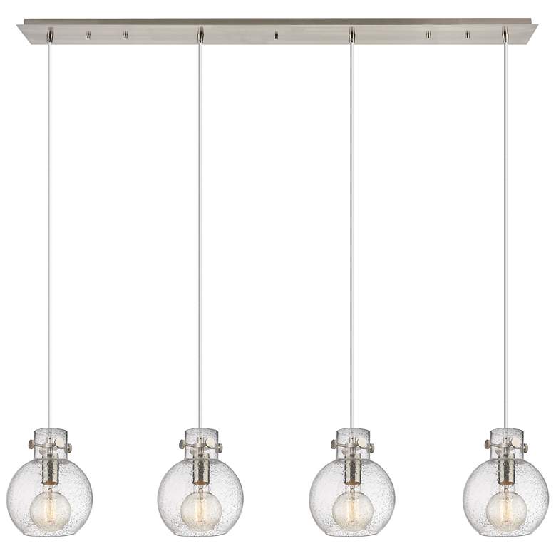 Image 1 Milan 6.38 inch Wide 3 Light Brushed Brass Multi Pendant With Clear Shade