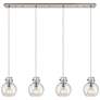 Milan 6.38" Wide 3 Light Brushed Brass Multi Pendant With Clear Shade