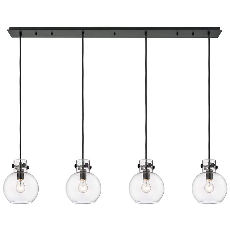 Image 1 Milan 6.38" Wide 3 Light Matte Black Multi Pendant With Clear Shade