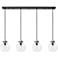 Milan 6.38" Wide 3 Light Matte Black Multi Pendant With Clear Shade