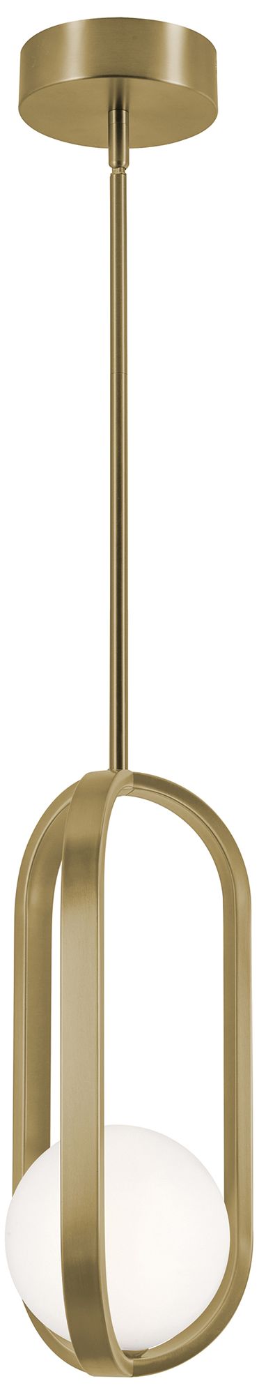 Image 2 Milan 7" Wide Light Antique Brass LED Pendant more views
