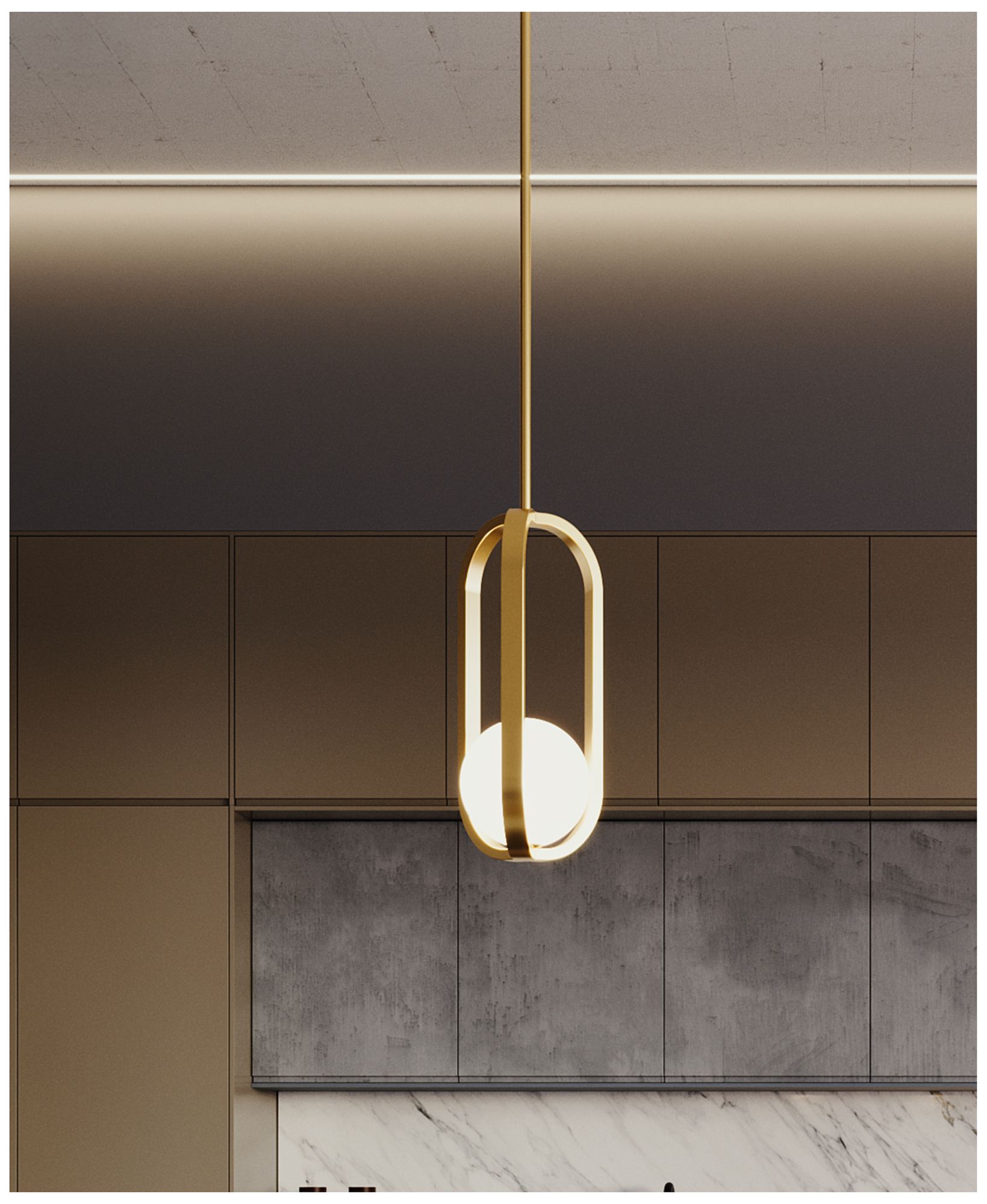 Image 4 Milan 7" Wide Light Antique Brass LED Pendant more views