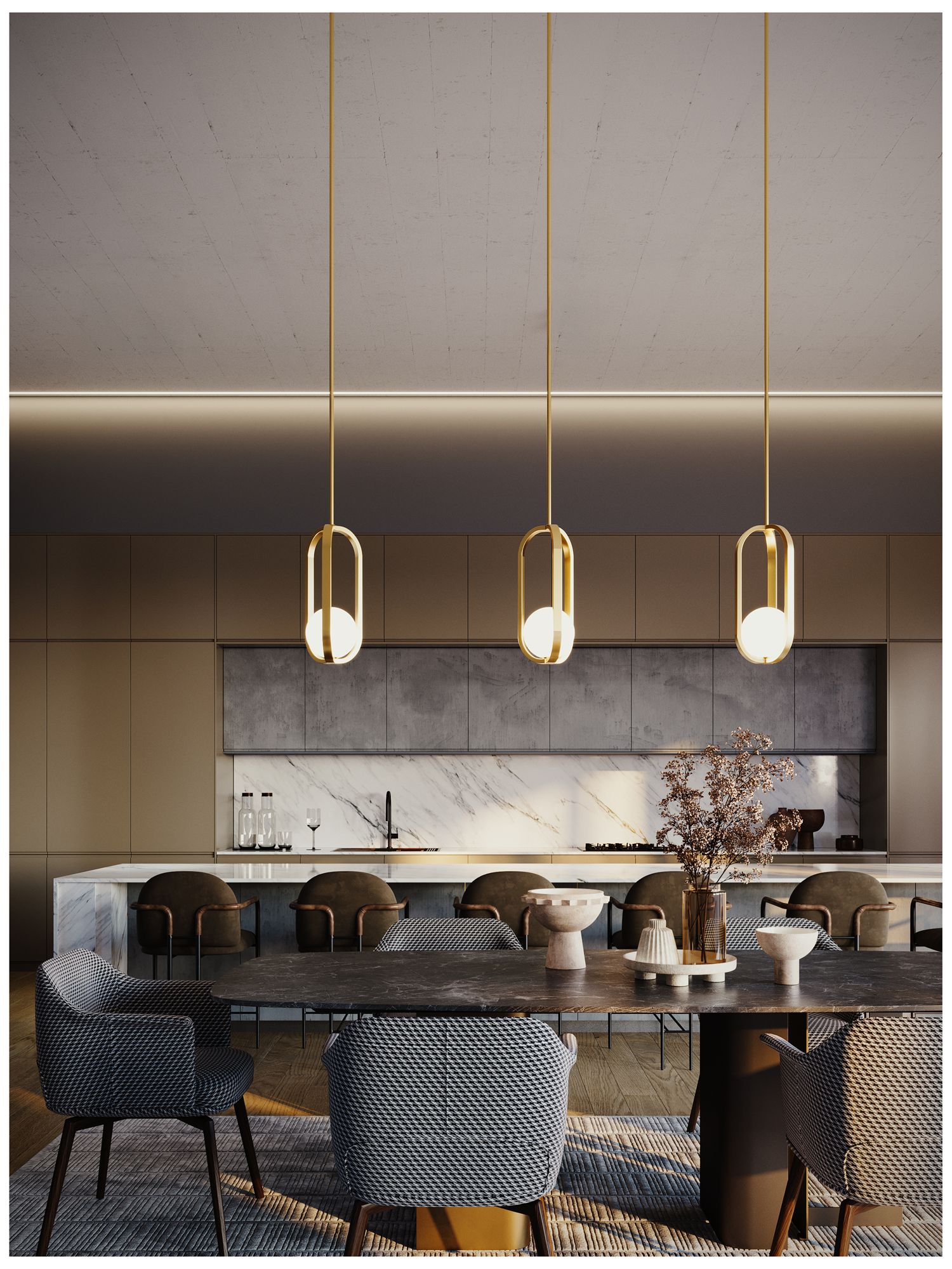 Image 5 Milan 7" Wide Light Antique Brass LED Pendant more views