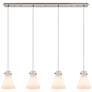 Milan 8" Wide 6 Light Brushed Brass Multi Pendant With Light Smoke Sha
