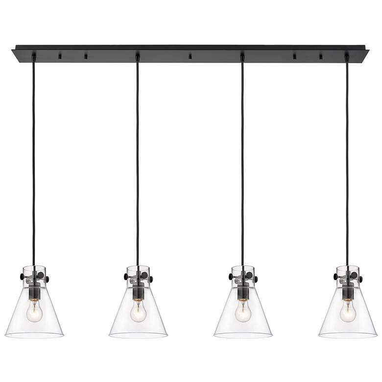 Image 1 Milan 8 inch Wide 6 Light Brushed Satin Nickel Multi Pendant With Clear Sh