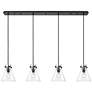 Milan 8" Wide 6 Light Brushed Satin Nickel Multi Pendant With Clear Sh