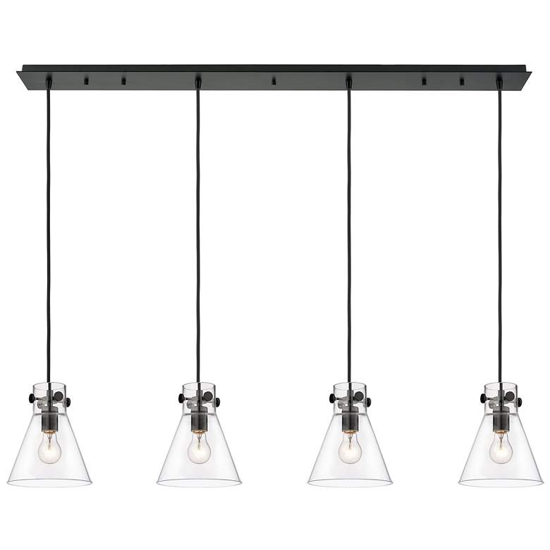 Image 1 Milan 8" Wide 6 Light Brushed Satin Nickel Multi Pendant With Clear Sh