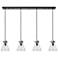 Milan 8" Wide 6 Light Matte Black Multi Pendant With Clear Shade