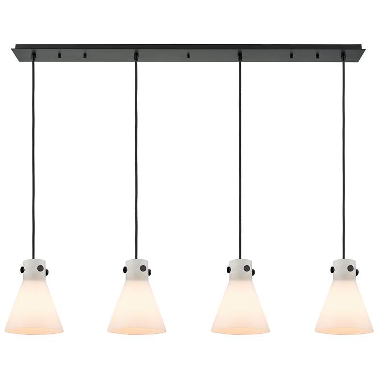 Image 1 Milan 8" Wide 6 Light Matte Black Multi Pendant With Light Smoke Shade